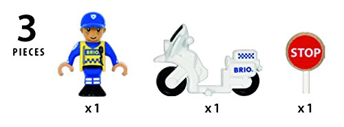 Brio World - 33861 Police Motorcyclist | 3 Piece Toy for Kids Ages 3 and Up