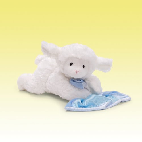 GUND Lena Lamb with Blue Blanket Stuffed Animal Sound Plush, 6"