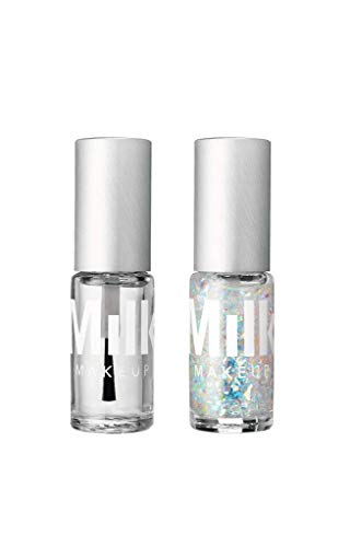Milk Makeup Nail Polish Duo Crystal Clear and Rock It Holographic Glitter
