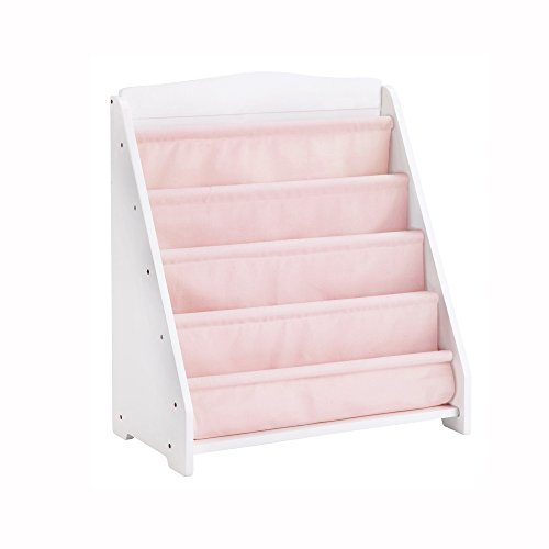 Guidecraft Expressions White Book Display - Sling Book Rack Storage Kids Furniture