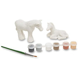 Melissa & Doug Horses Figurines: Decorate-Your-Own Kit & 1 Scratch Art Mini-Pad Bundle (08867)