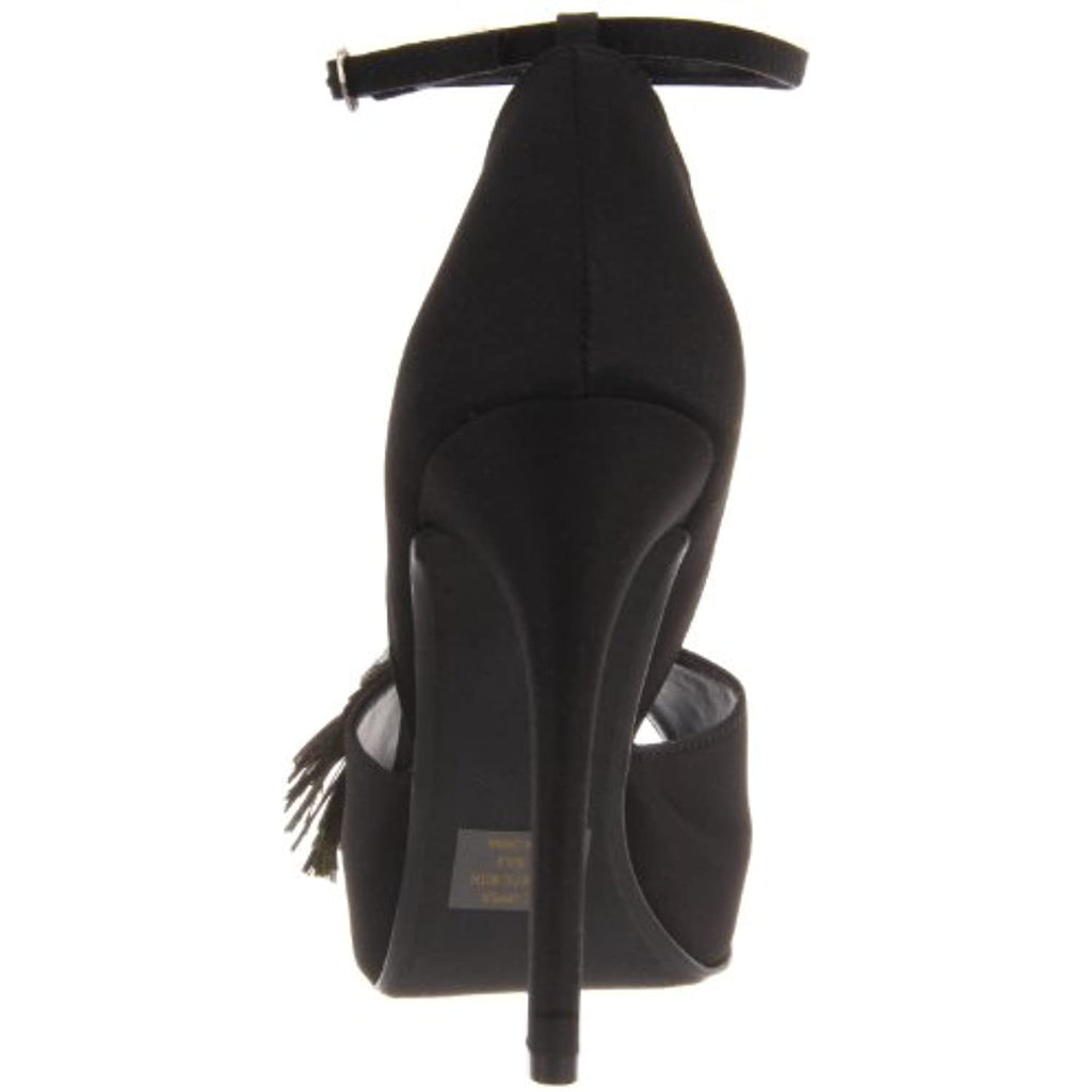 Touch Ups Women's Fantasy Platform Sandal,Black Satin,10 M US