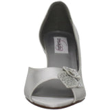 Dyeables Women's Tyra Peep-Toe Pump,White Satin,6.5 M US