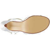 Touch Ups Women's Val Leather Sandal,White Satin,10.5 W US