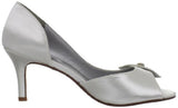 Dyeables Women's Tyra Peep-Toe Pump,White Satin,7 M US