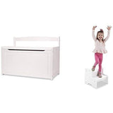 Melissa & Doug Kids White Wooden Furniture - Toy Chest, Step Stool
