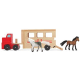 Melissa & Doug Wooden Horse Carrier Toy & 1 Scratch Art Mini-Pad Bundle (04097)