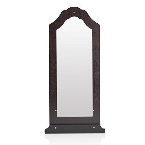Guidecraft Dress Up Vanity  Espresso: Dramatic Play Storage Center with Mirror for Toddlers, Kids Armoire, Dresser with Fabric Storage Bins