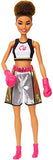 Barbie Boxer Doll, Brunette Wearing, Boxing Outfit featuring Pink Boxing Gloves