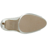 Touch Ups Women's Classy Platform Pump,White Satin/Lace,10.5 M US