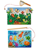 Melissa & Doug Magnetic Wooden Puzzle Game Set: Fishing and Bug Catching