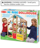 Melissa & Doug Hi-Rise Wooden 15pc Dollhouse with Furniture, Garage and Working Elevator