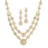 Two Row Rhinestone Neck Set 3228S-CR