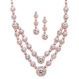 Two Row Rhinestone Neck Set 3228S-CR