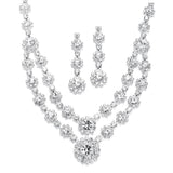 Two Row Rhinestone Neck Set 3228S-CR