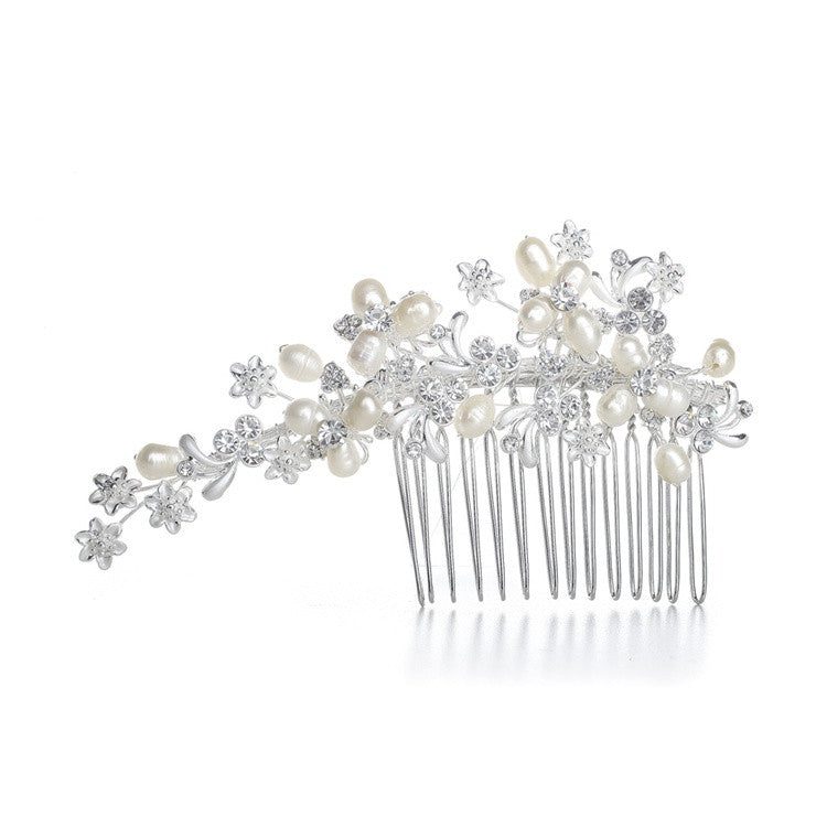Freshwater Pearl Bridal Comb with Crystal 3307HC