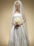 Floor Length Bridal Mantilla Veil with Lace 3325V