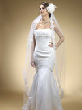 Floor Length Bridal Mantilla Veil with Lace 3325V