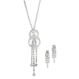 Double Circles Rhinestone Necklace Set 3449S-S