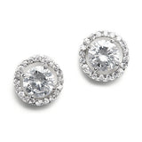 Bridal Earrings with Bold CZ Solitaire 347E