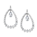 Breathtaking Cubic Zirconia Bridal Hoop Earrings 3509E