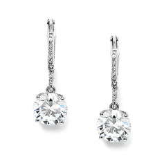 2 Ct. Cubic Zirconia Bridal or Bridesmaids Drop Earrings 3516E