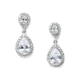 Lustrous Cubic Zirconia Teardrop Wedding Earrings 3520E