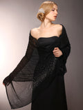 Luxurious Crinkle Shawl with Scattered Crystals - 3556W