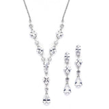 Glamorous Mixed Cubic Zirconia Wedding Necklace & Earrings Set 3564S