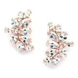 Shimmering Cubic Zirconia Marquis Cluster Rose Gold Clip-On Earrings 3598EC-RG