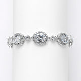 Spectacular Cubic Zirconia Ovals Wedding Bracelet 3610B