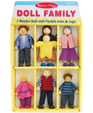 Melissa & Doug 7-Piece Poseable Wooden Doll Family for Dollhouse (2-4 inches each)