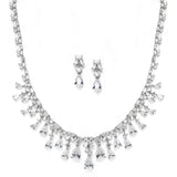 Glamorous Cubic Zirconia Teardrops Wedding Necklace & Earrings Set 3621S