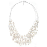 Genuine Freshwater Pearls & Crystals Beach Wedding Necklace 3685N