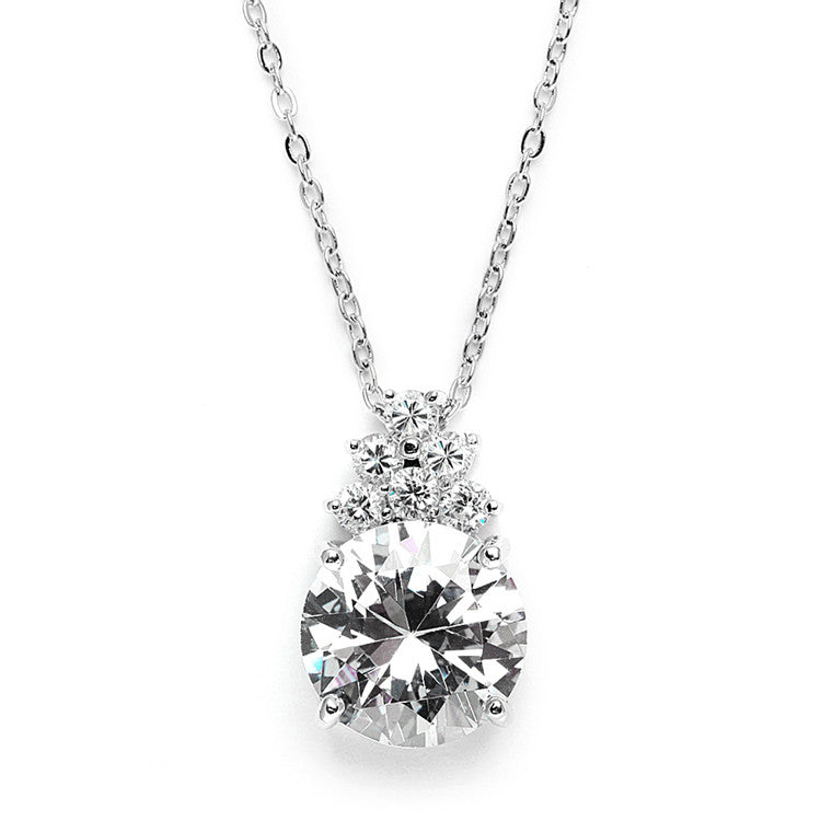 Bold CZ Bridal or Bridesmaid Necklace Pendant 3691N