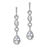 Glamorous Linear Pave Cubic Zirconia Wedding Earrings 3694E