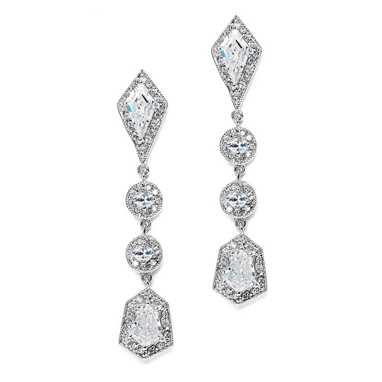 Empress & Noble Cut Cubic Zirconia Bridal Earrings 3696E