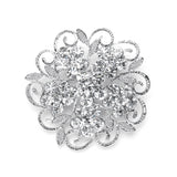 Filigree Crystal Flower Wedding or Prom Pin 3726P