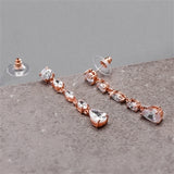 Mariell Linear Cubic Zirconia Wedding or Prom Dangle Earrings 3730E-RG