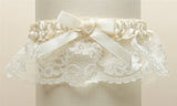 Organza Wedding Garter with Satin Ribbon & Pearls