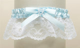 Organza Wedding Garter with Satin Ribbon & Pearls