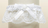 Organza Wedding Garter with Satin Ribbon & Pearls