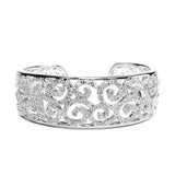 Jewel Encrusted Cubic Zirconia Scrolls Bridal Cuff Bracelet 3789B