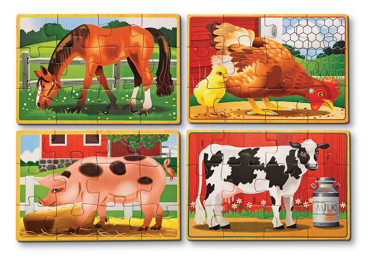 Melissa & Doug Farm Animals Puzzles in a Box