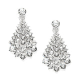 Crystal Cluster Wedding or Prom Dangle Earrings