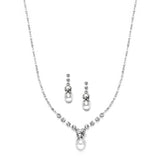 Dainty White Pearl & Crystal Bridal, Prom or Bridesmaids Neck Set