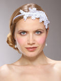 Lace Headband with Pearls & Sequins 3909HB