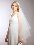 Couture Cascading 1-Sided Bridal Veil with Lace Garland Headband 3939V