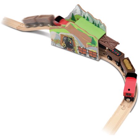 Melissa & Doug Magic Mine Train Tunnel Wooden Train Accessory Set With Sound Effects (5pc)