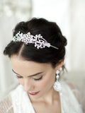 Popular Crystal Wedding Headband or Tiara with Vintage Art Deco Floral Design 4008HB